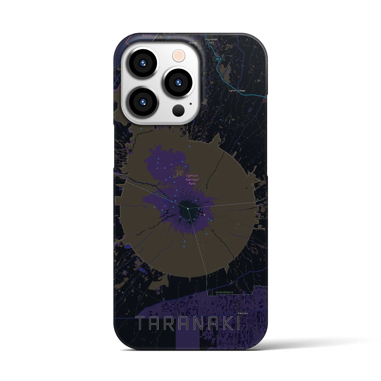 【タラナキ山(ニュージーランド)】地図柄iPhoneケース(バックカバータイプ)