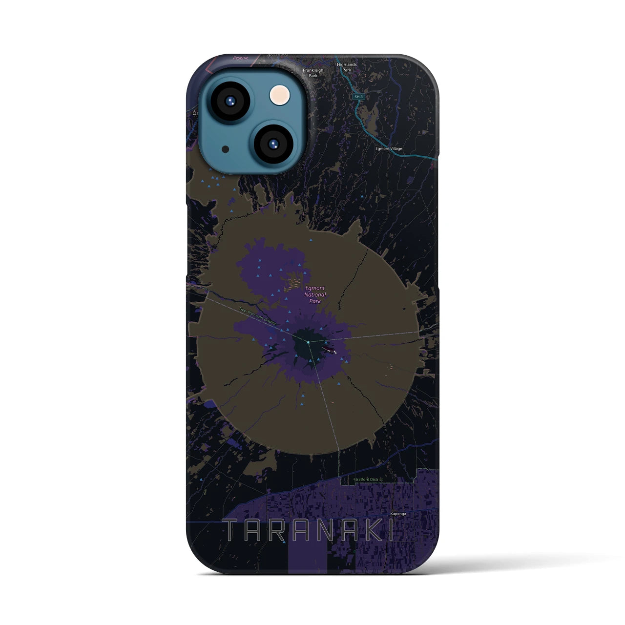 【タラナキ山(ニュージーランド)】地図柄iPhoneケース(バックカバータイプ)