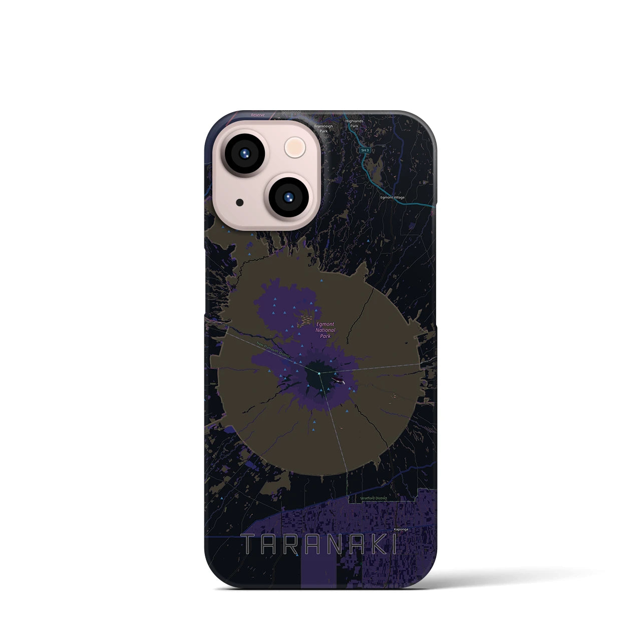 【タラナキ山(ニュージーランド)】地図柄iPhoneケース(バックカバータイプ)