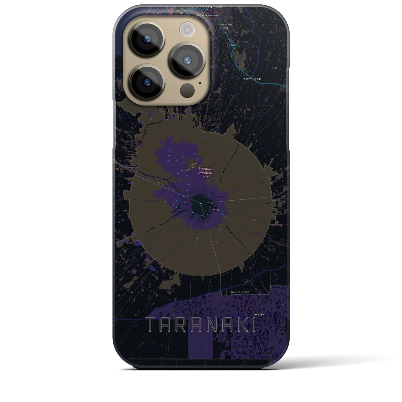 【タラナキ山(ニュージーランド)】地図柄iPhoneケース(バックカバータイプ)