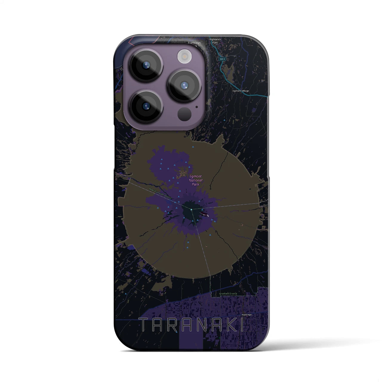【タラナキ山(ニュージーランド)】地図柄iPhoneケース(バックカバータイプ)