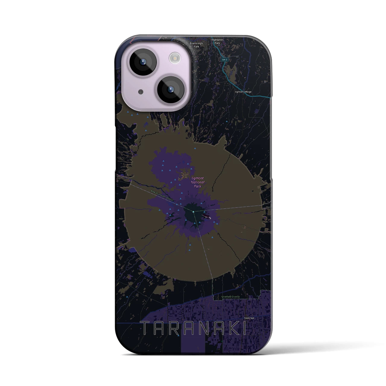 【タラナキ山(ニュージーランド)】地図柄iPhoneケース(バックカバータイプ)