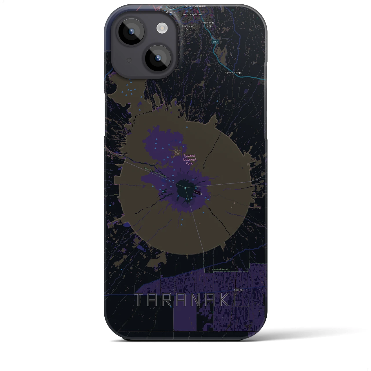 【タラナキ山(ニュージーランド)】地図柄iPhoneケース(バックカバータイプ)