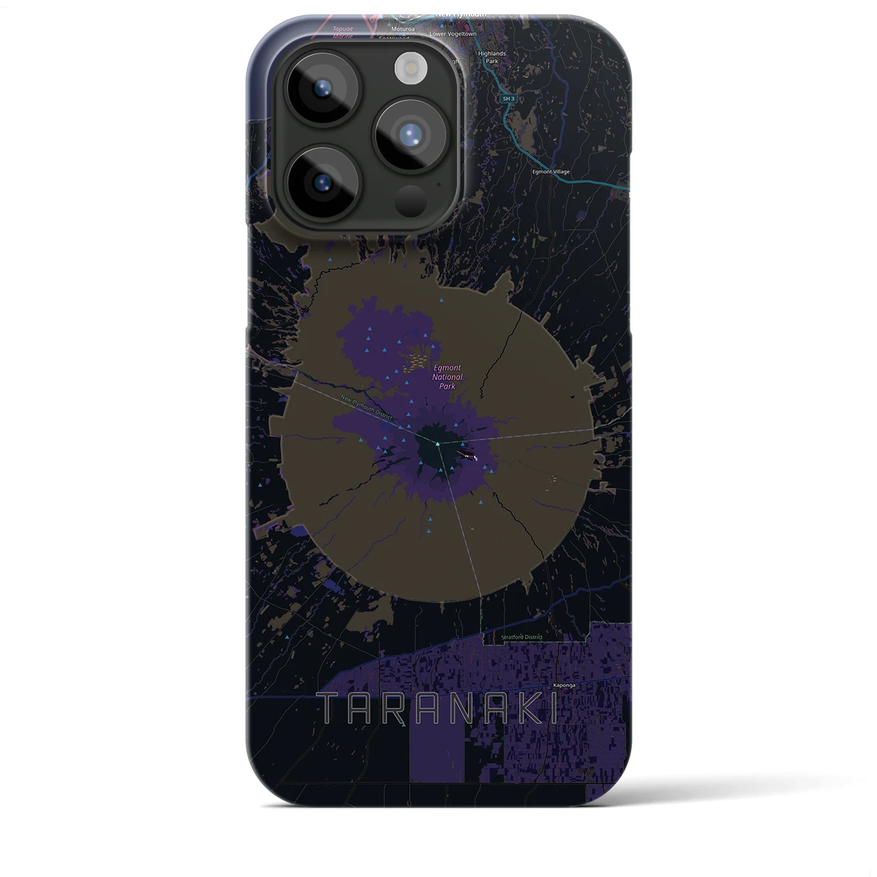 【タラナキ山(ニュージーランド)】地図柄iPhoneケース(バックカバータイプ)