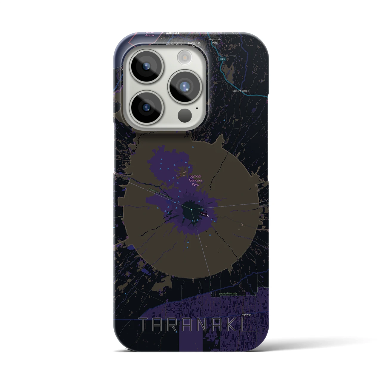 【タラナキ山(ニュージーランド)】地図柄iPhoneケース(バックカバータイプ)