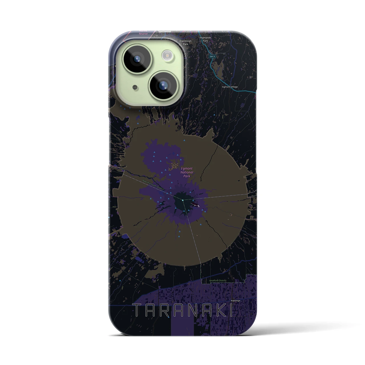 【タラナキ山(ニュージーランド)】地図柄iPhoneケース(バックカバータイプ)