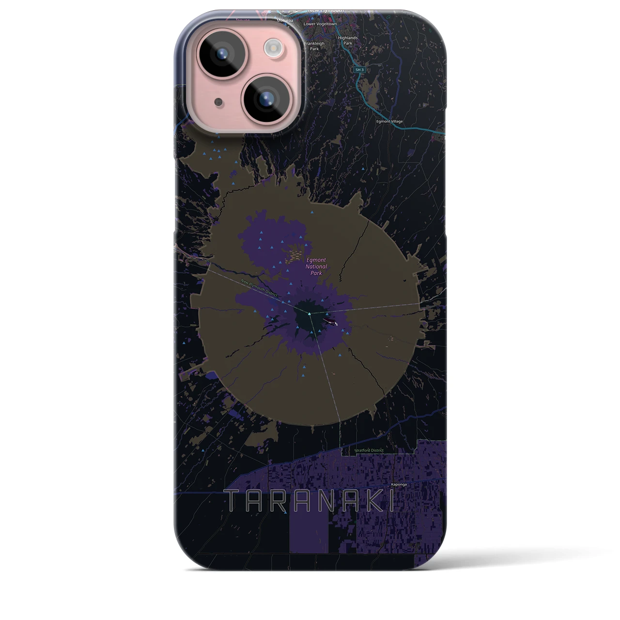 【タラナキ山(ニュージーランド)】地図柄iPhoneケース(バックカバータイプ)
