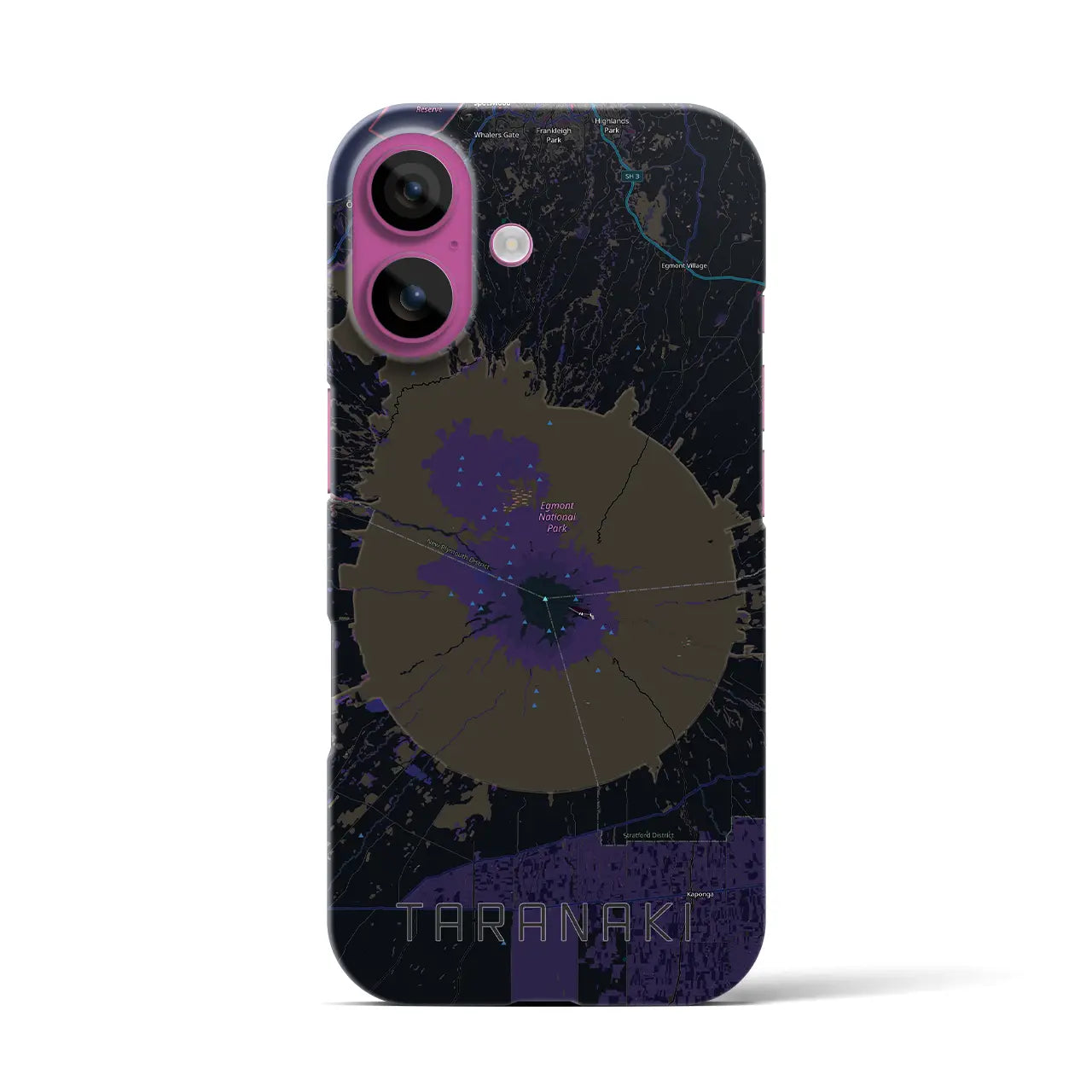 【タラナキ山(ニュージーランド)】地図柄iPhoneケース(バックカバータイプ)