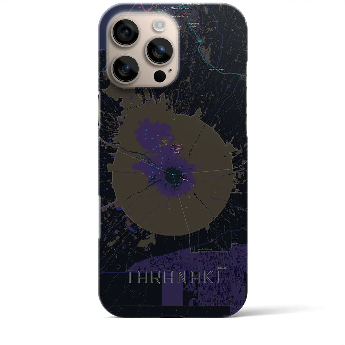 【タラナキ山(ニュージーランド)】地図柄iPhoneケース(バックカバータイプ)