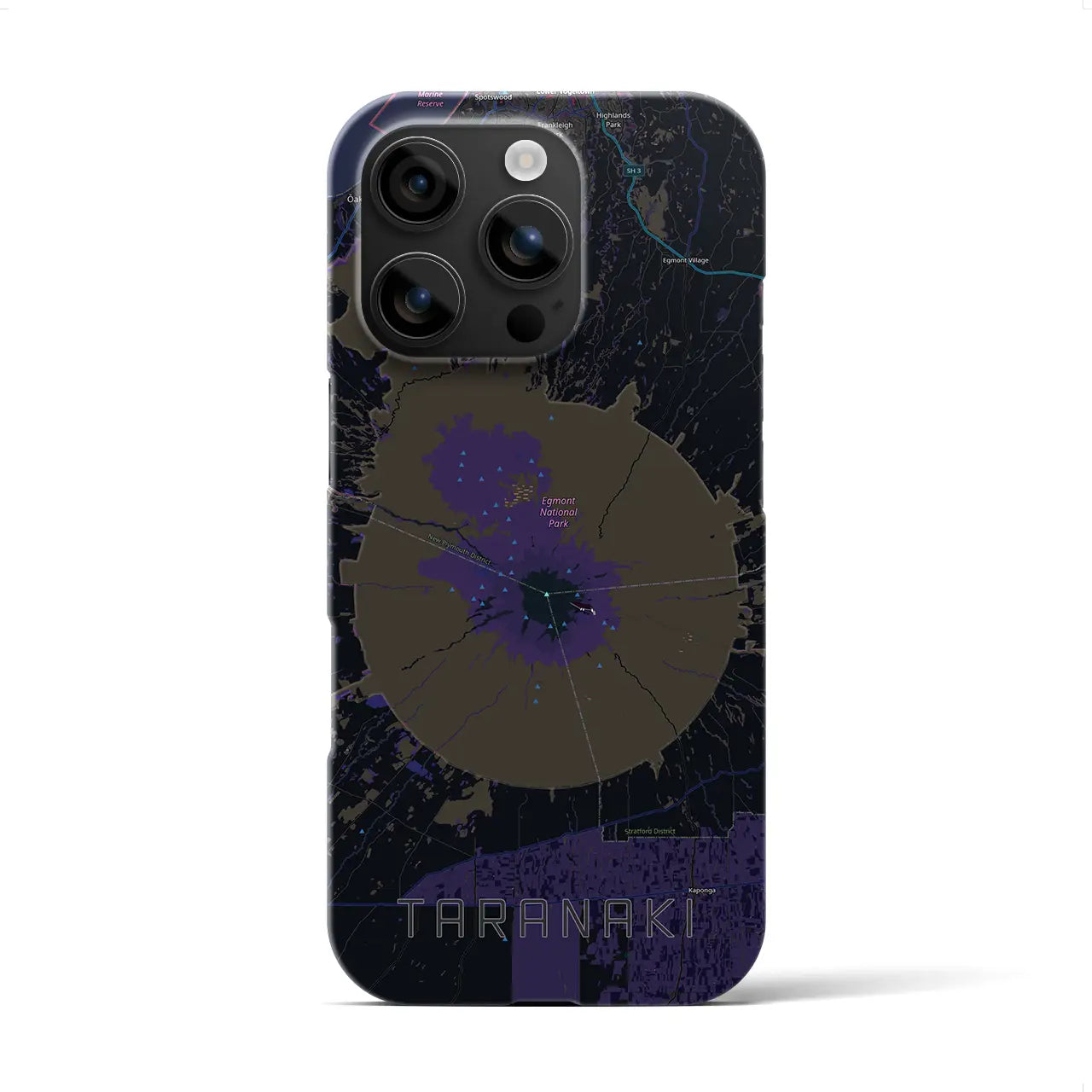 【タラナキ山(ニュージーランド)】地図柄iPhoneケース(バックカバータイプ)