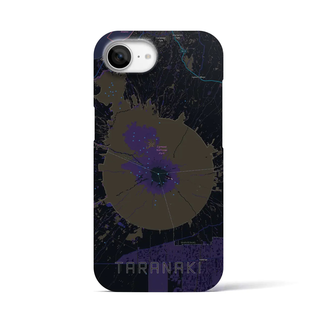 【タラナキ山(ニュージーランド)】地図柄iPhoneケース(バックカバータイプ)