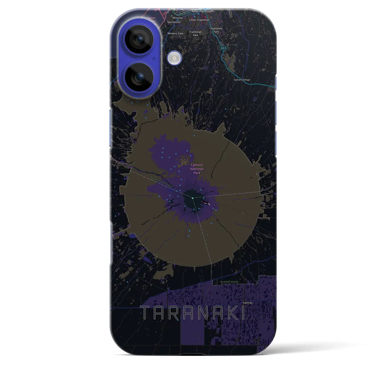 【タラナキ山(ニュージーランド)】地図柄iPhoneケース(バックカバータイプ)