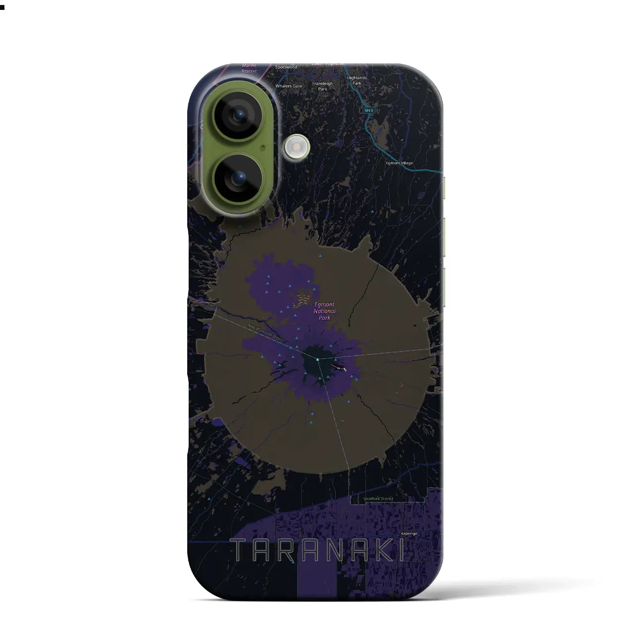 【タラナキ山(ニュージーランド)】地図柄iPhoneケース(バックカバータイプ)