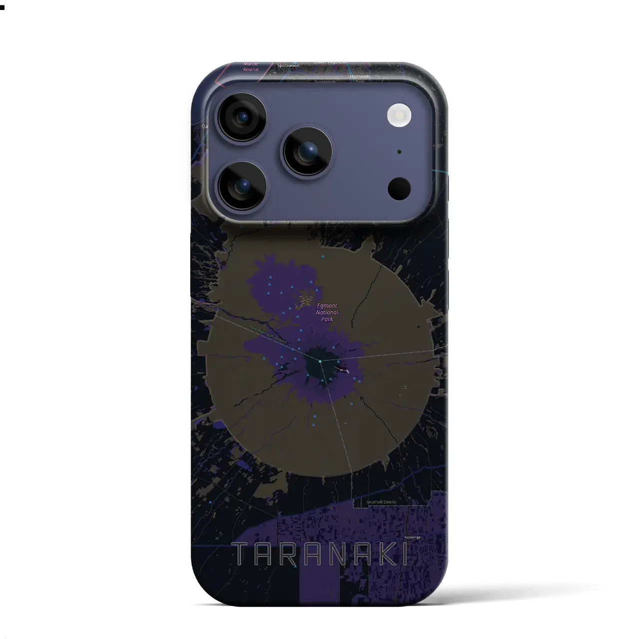 【タラナキ山(ニュージーランド)】地図柄iPhoneケース(バックカバータイプ)