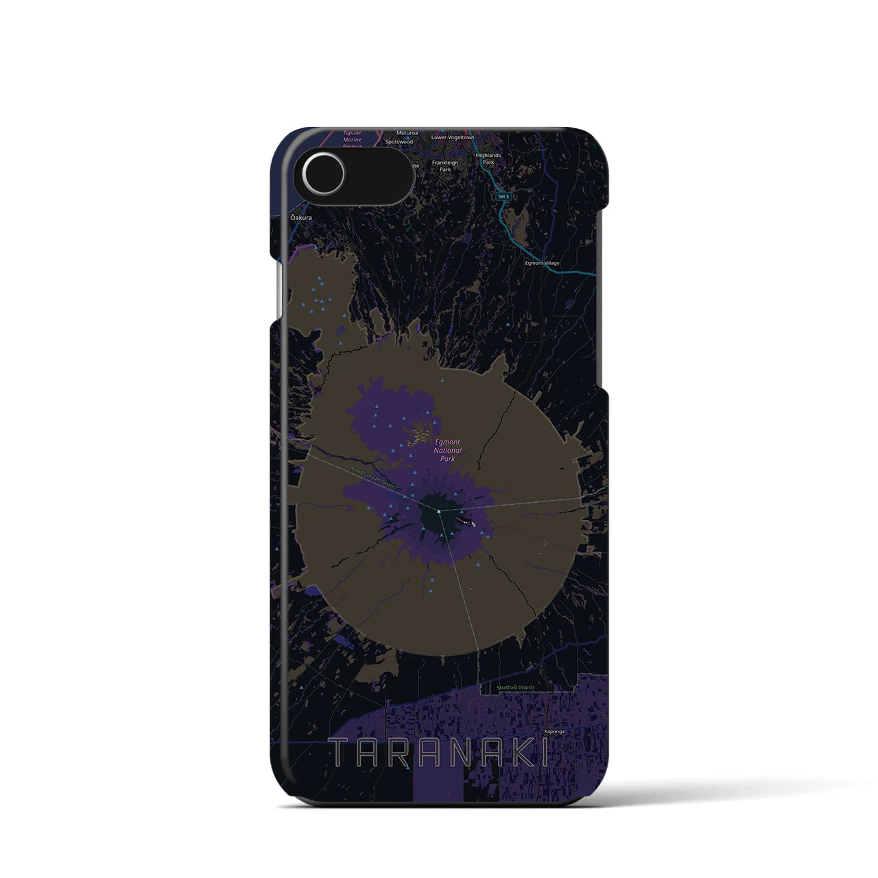 【タラナキ山(ニュージーランド)】地図柄iPhoneケース(バックカバータイプ)