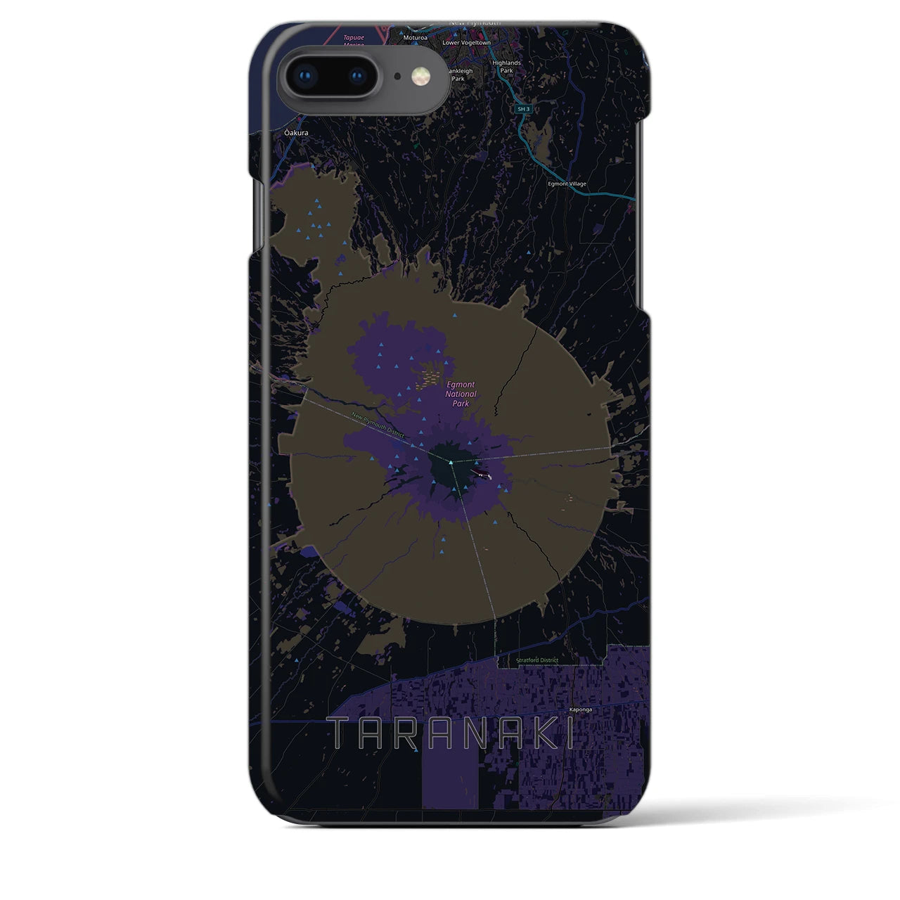 【タラナキ山(ニュージーランド)】地図柄iPhoneケース(バックカバータイプ)