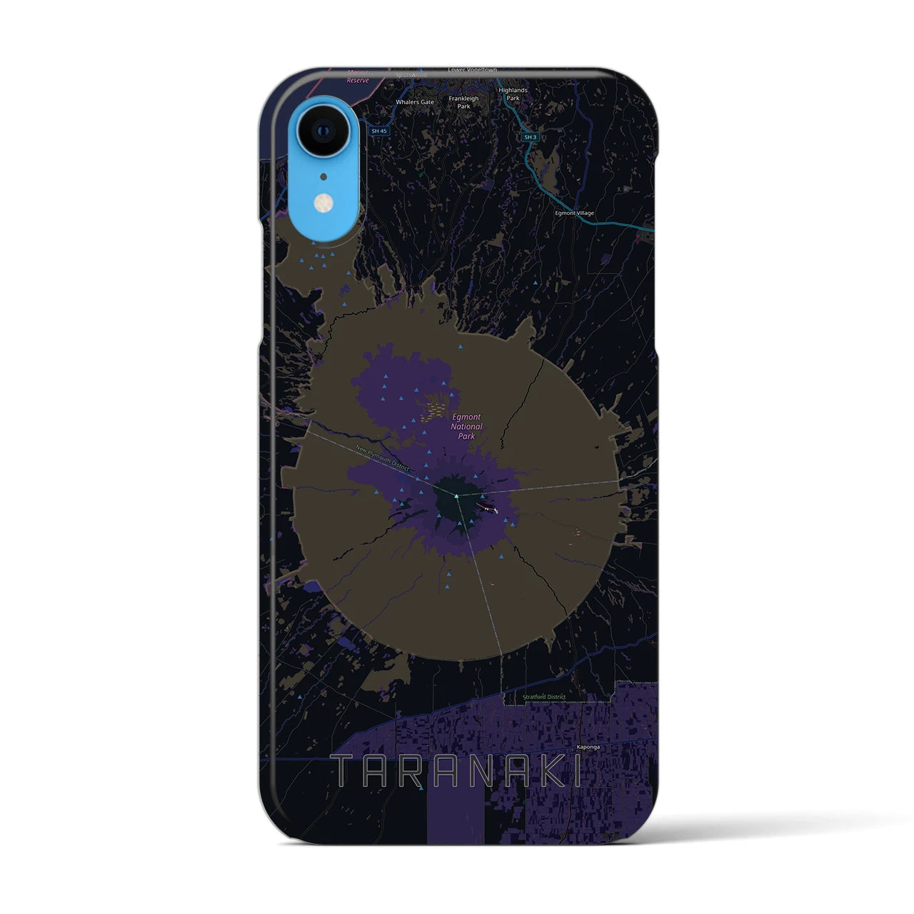 【タラナキ山(ニュージーランド)】地図柄iPhoneケース(バックカバータイプ)