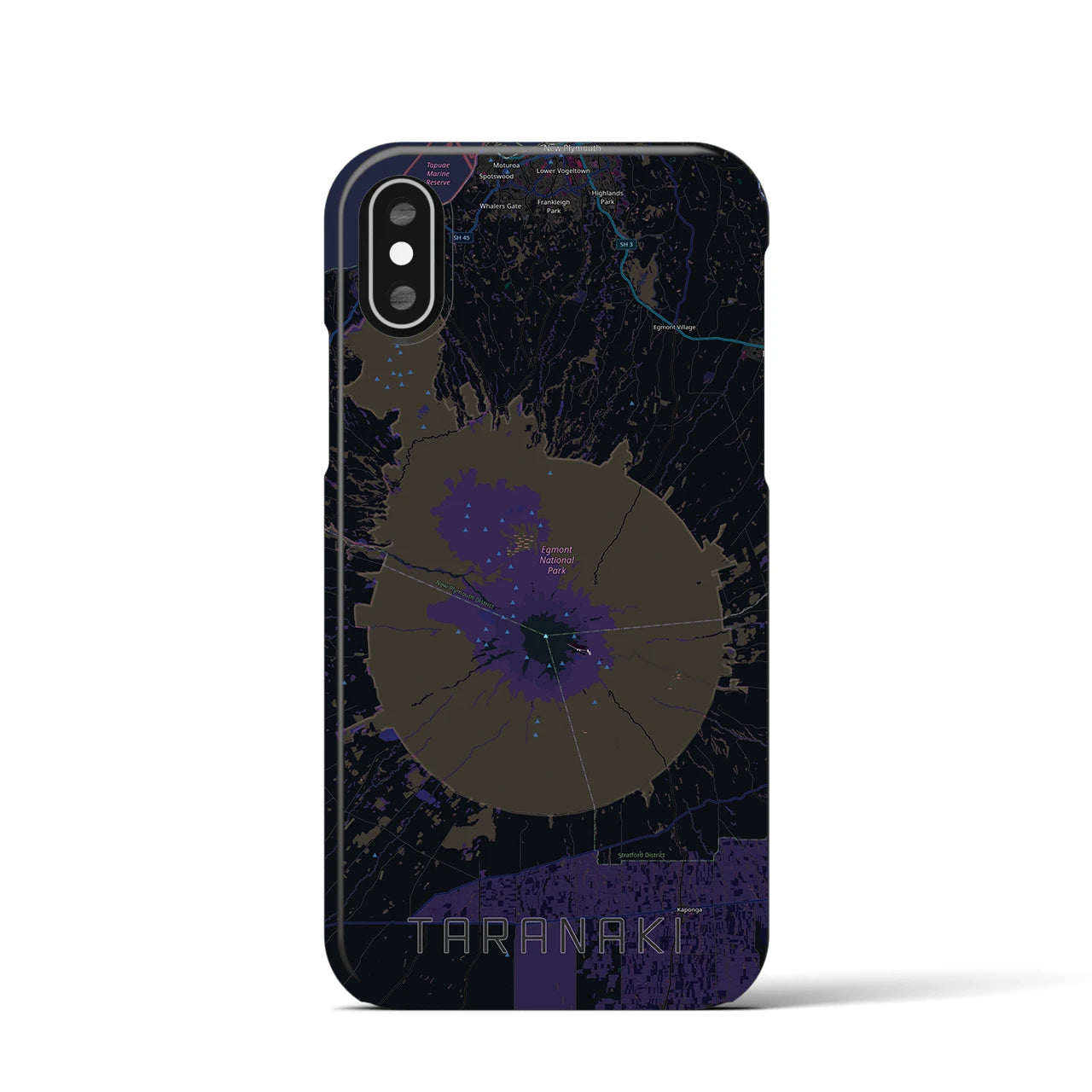 【タラナキ山(ニュージーランド)】地図柄iPhoneケース(バックカバータイプ)