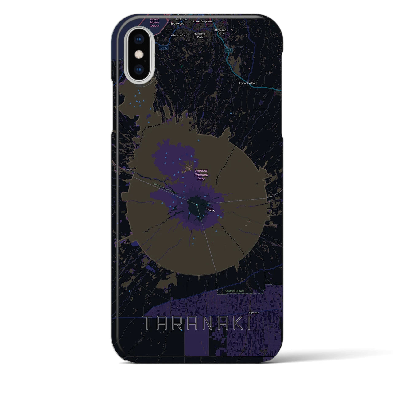 【タラナキ山(ニュージーランド)】地図柄iPhoneケース(バックカバータイプ)