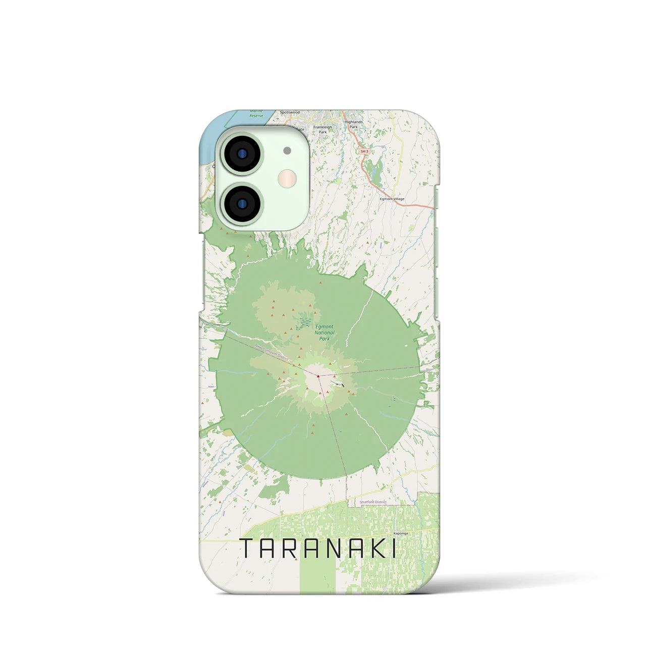 【タラナキ山(ニュージーランド)】地図柄iPhoneケース(バックカバータイプ)