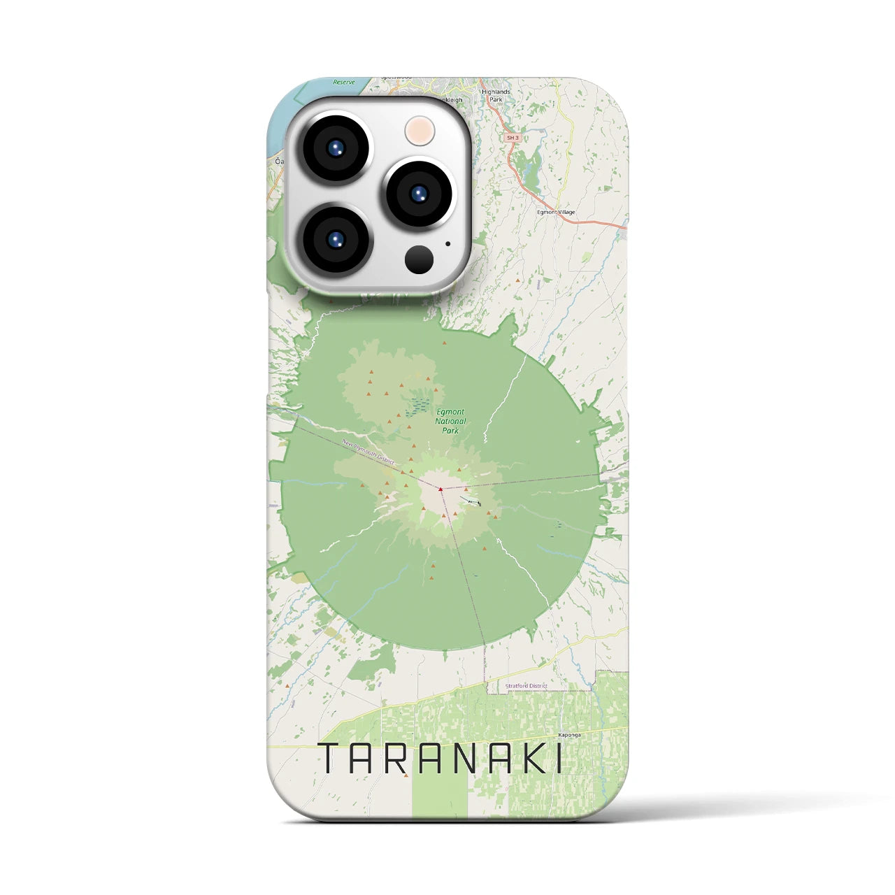 【タラナキ山(ニュージーランド)】地図柄iPhoneケース(バックカバータイプ)