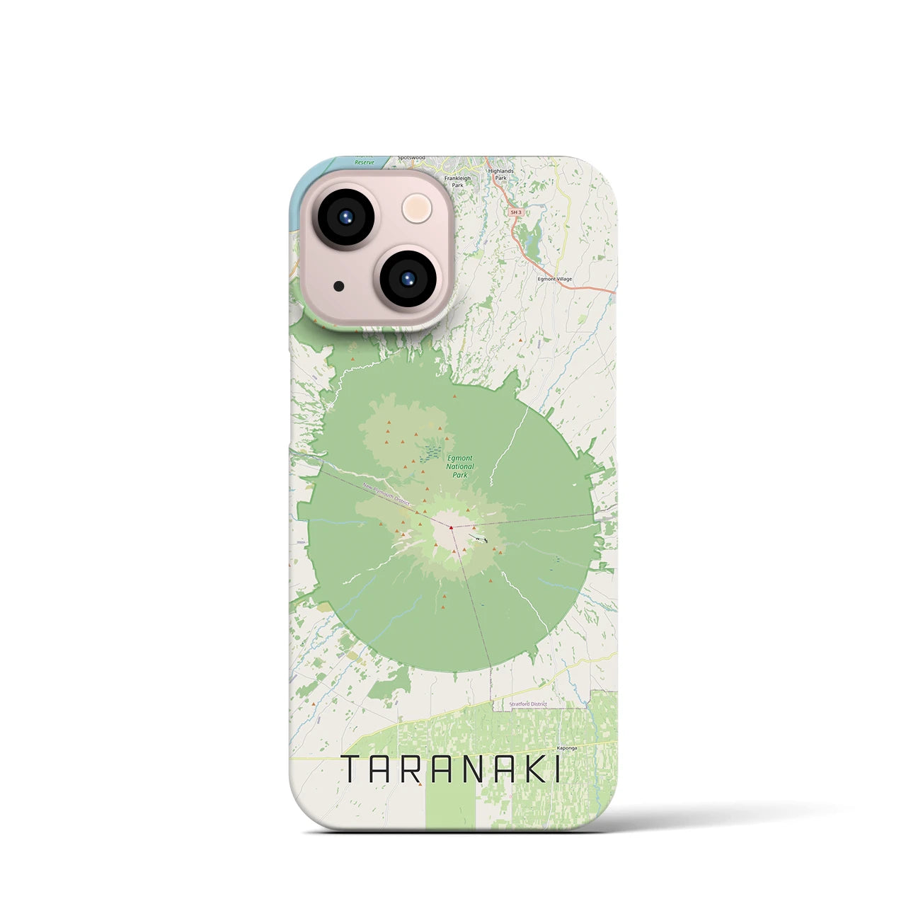 【タラナキ山(ニュージーランド)】地図柄iPhoneケース(バックカバータイプ)