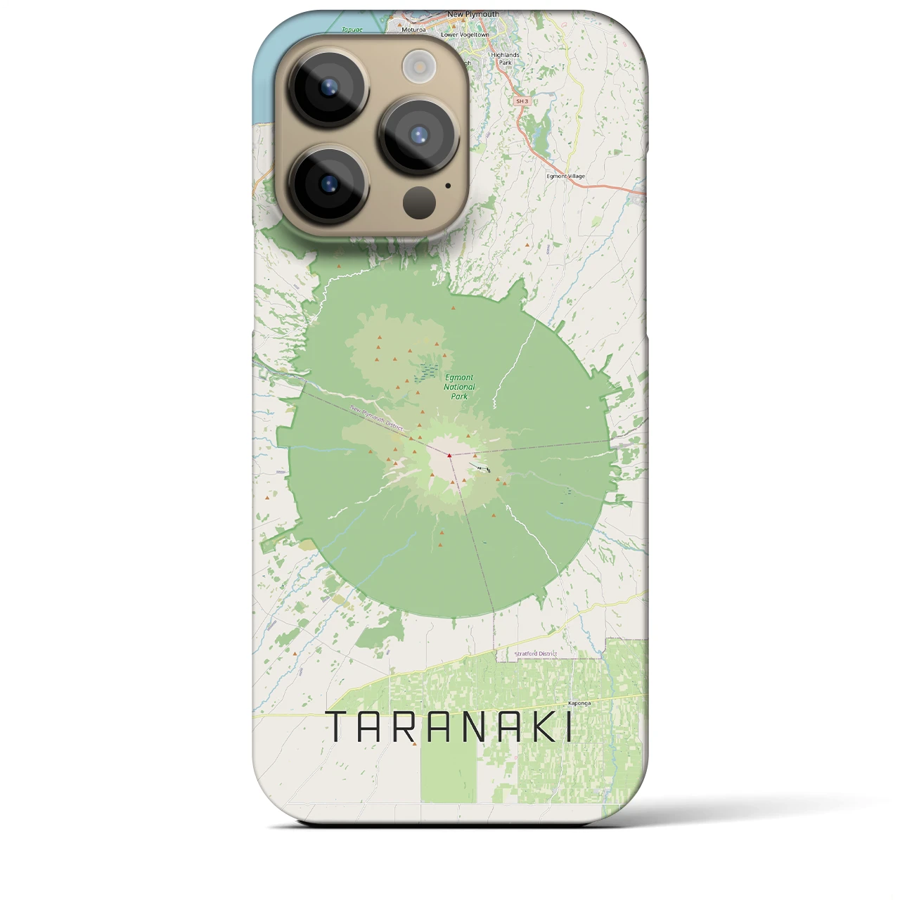 【タラナキ山(ニュージーランド)】地図柄iPhoneケース(バックカバータイプ)