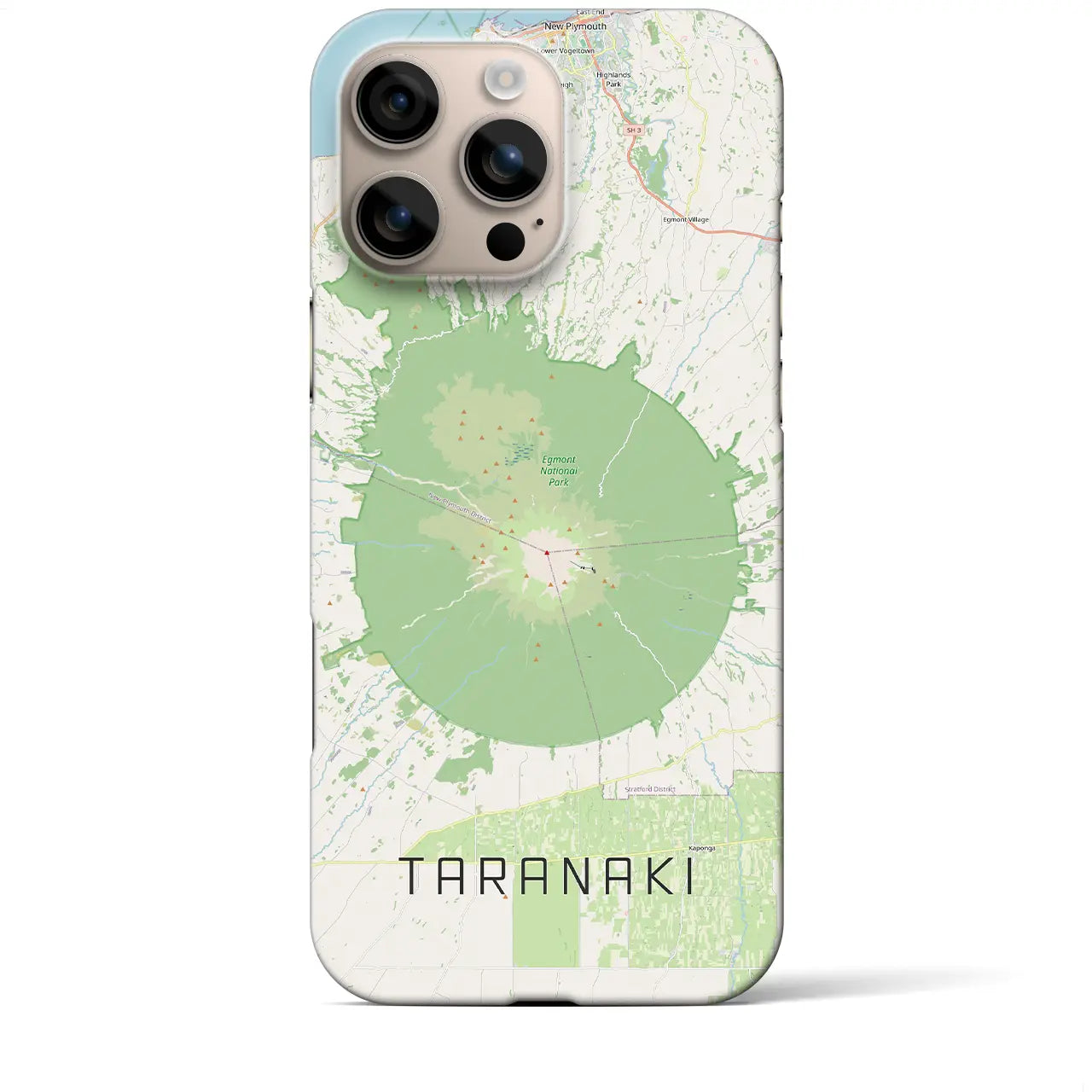 【タラナキ山(ニュージーランド)】地図柄iPhoneケース(バックカバータイプ)