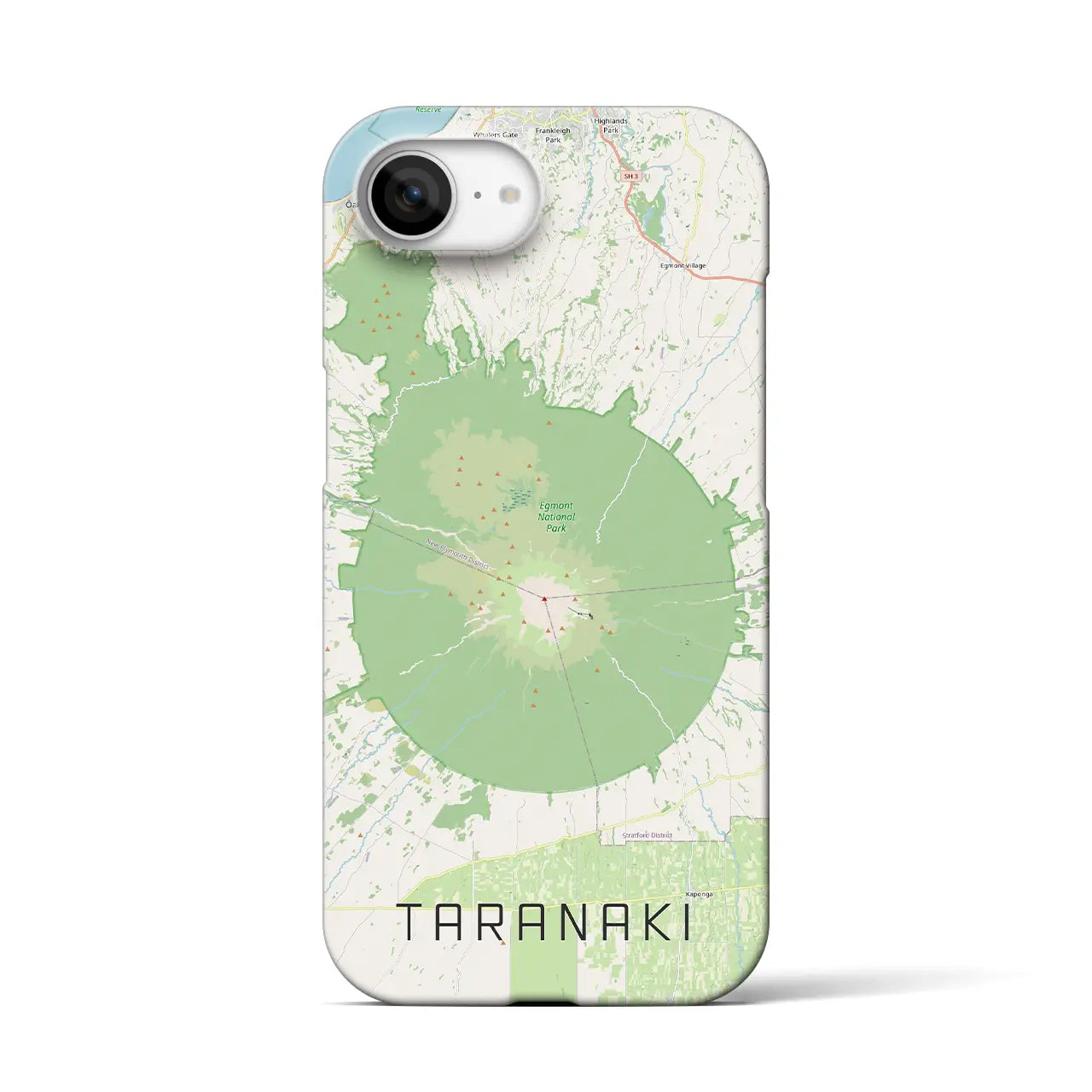 【タラナキ山(ニュージーランド)】地図柄iPhoneケース(バックカバータイプ)