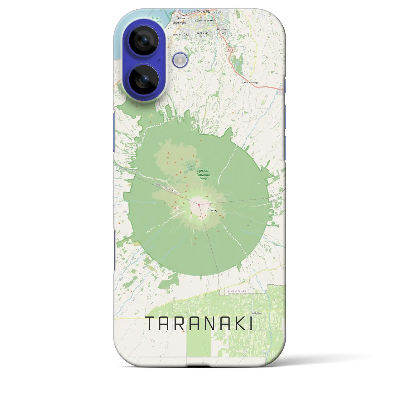 【タラナキ山(ニュージーランド)】地図柄iPhoneケース(バックカバータイプ)