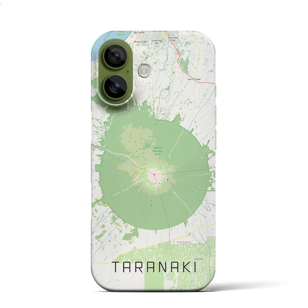 【タラナキ山(ニュージーランド)】地図柄iPhoneケース(バックカバータイプ)