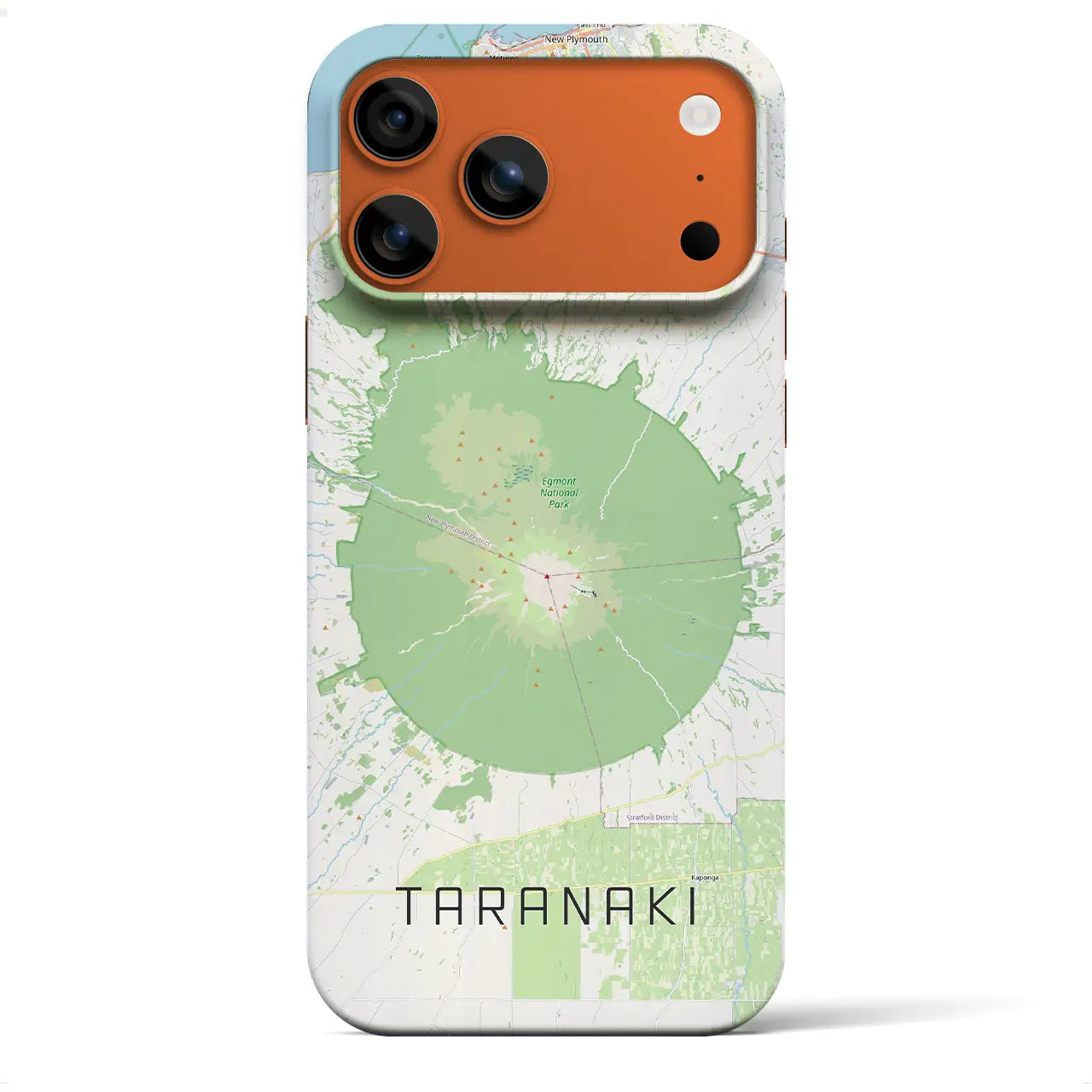 【タラナキ山(ニュージーランド)】地図柄iPhoneケース(バックカバータイプ)ナチュラル・iPhone 17 Pro Max 用