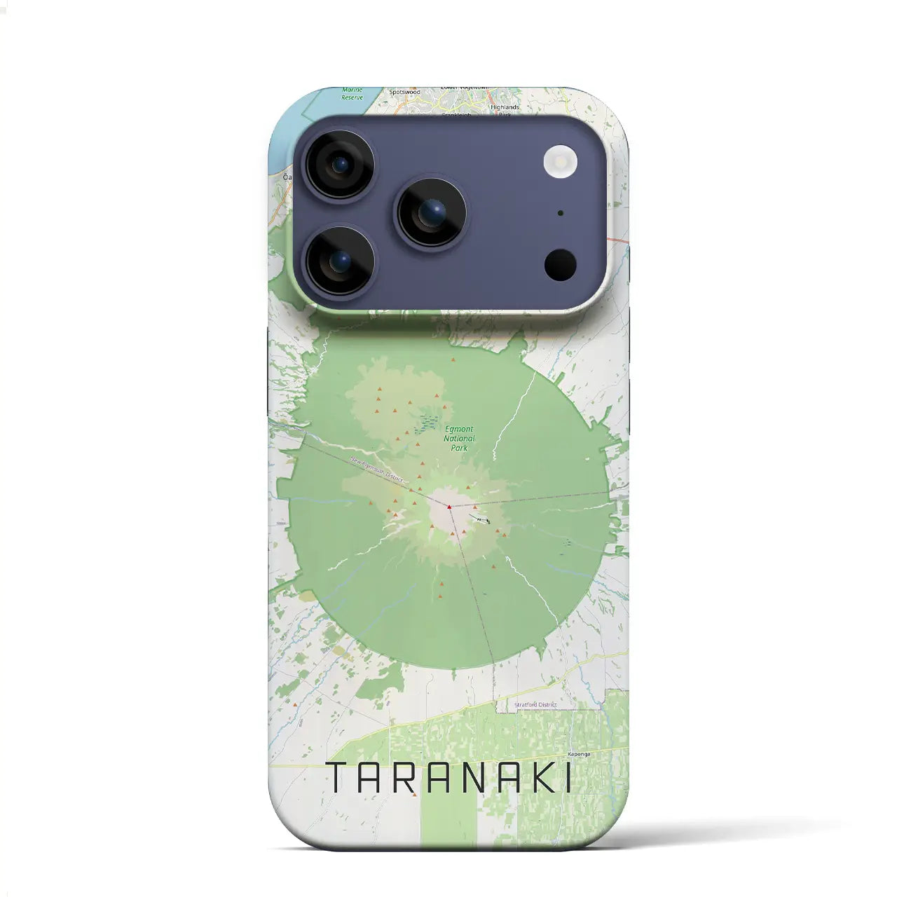 【タラナキ山(ニュージーランド)】地図柄iPhoneケース(バックカバータイプ)