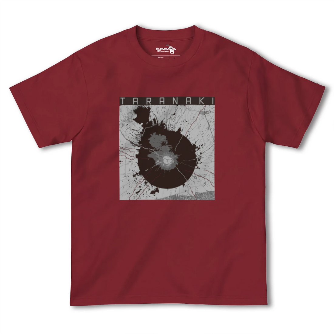 【タラナキ山(ニュージーランド)】地図柄ヘビーウェイトTシャツ