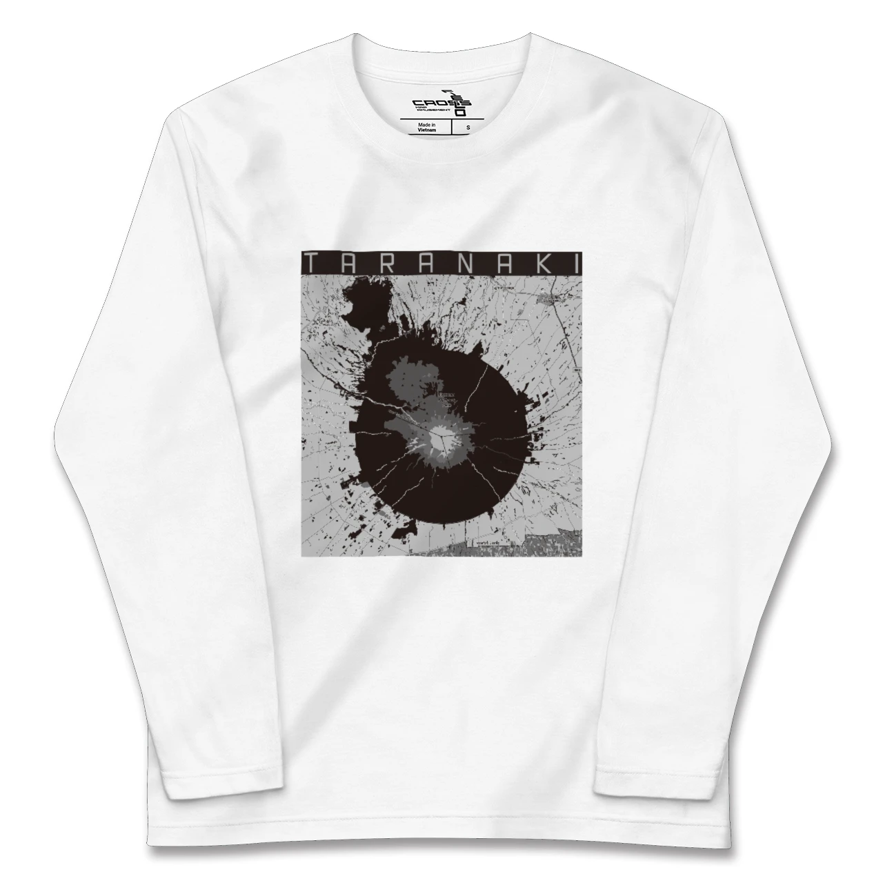【タラナキ山(ニュージーランド)】地図柄ロングスリーブTシャツ