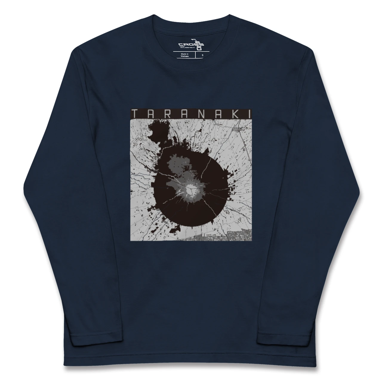 【タラナキ山(ニュージーランド)】地図柄ロングスリーブTシャツ