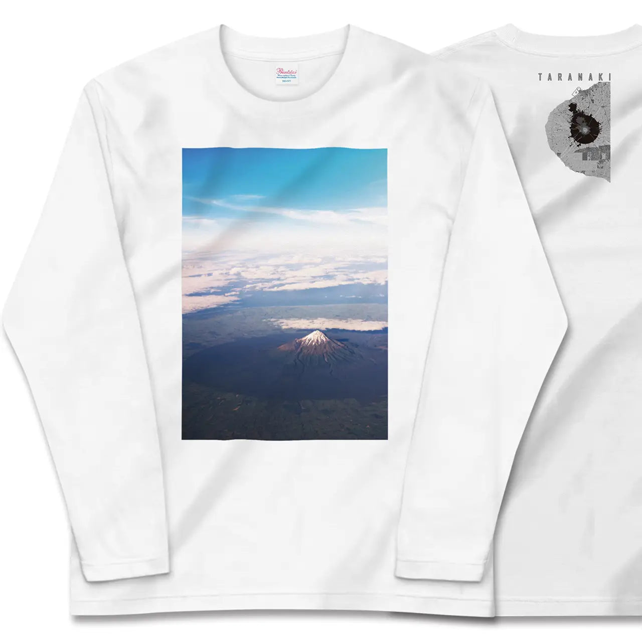 【タラナキ山(ニュージーランド)】Map World ロングスリーブTシャツ