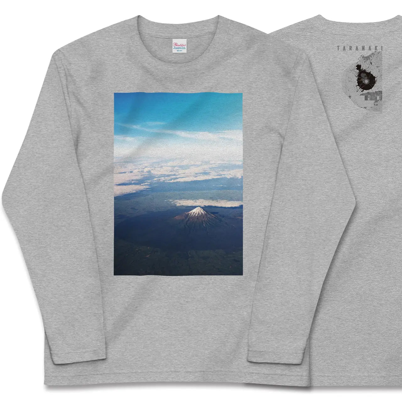 【タラナキ山(ニュージーランド)】Map World ロングスリーブTシャツ