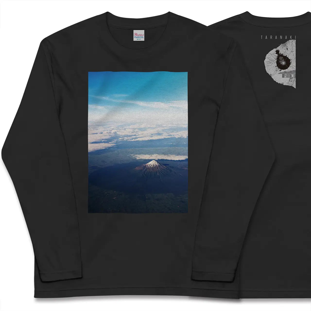 【タラナキ山(ニュージーランド)】Map World ロングスリーブTシャツ