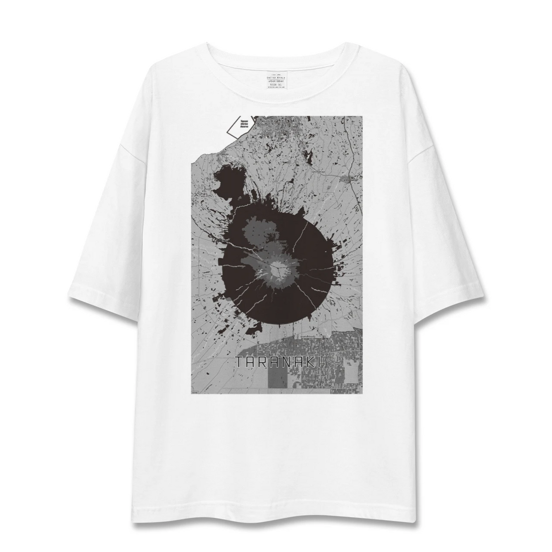 【タラナキ山(ニュージーランド)】地図柄ビッグシルエットTシャツ