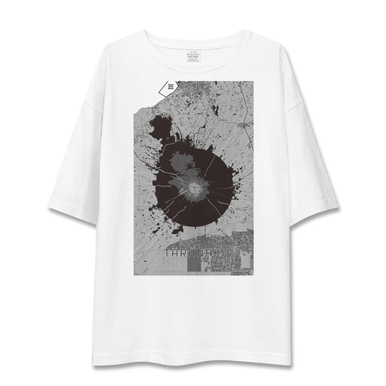【タラナキ山(ニュージーランド)】地図柄ビッグシルエットTシャツ