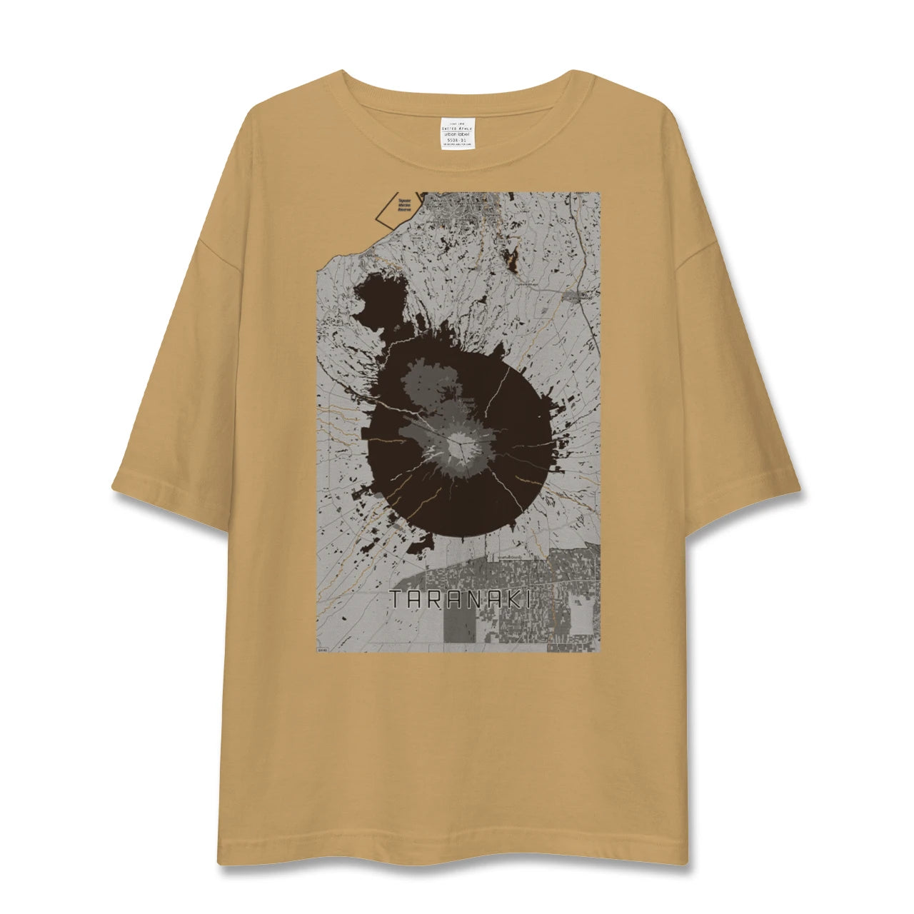 【タラナキ山(ニュージーランド)】地図柄ビッグシルエットTシャツ