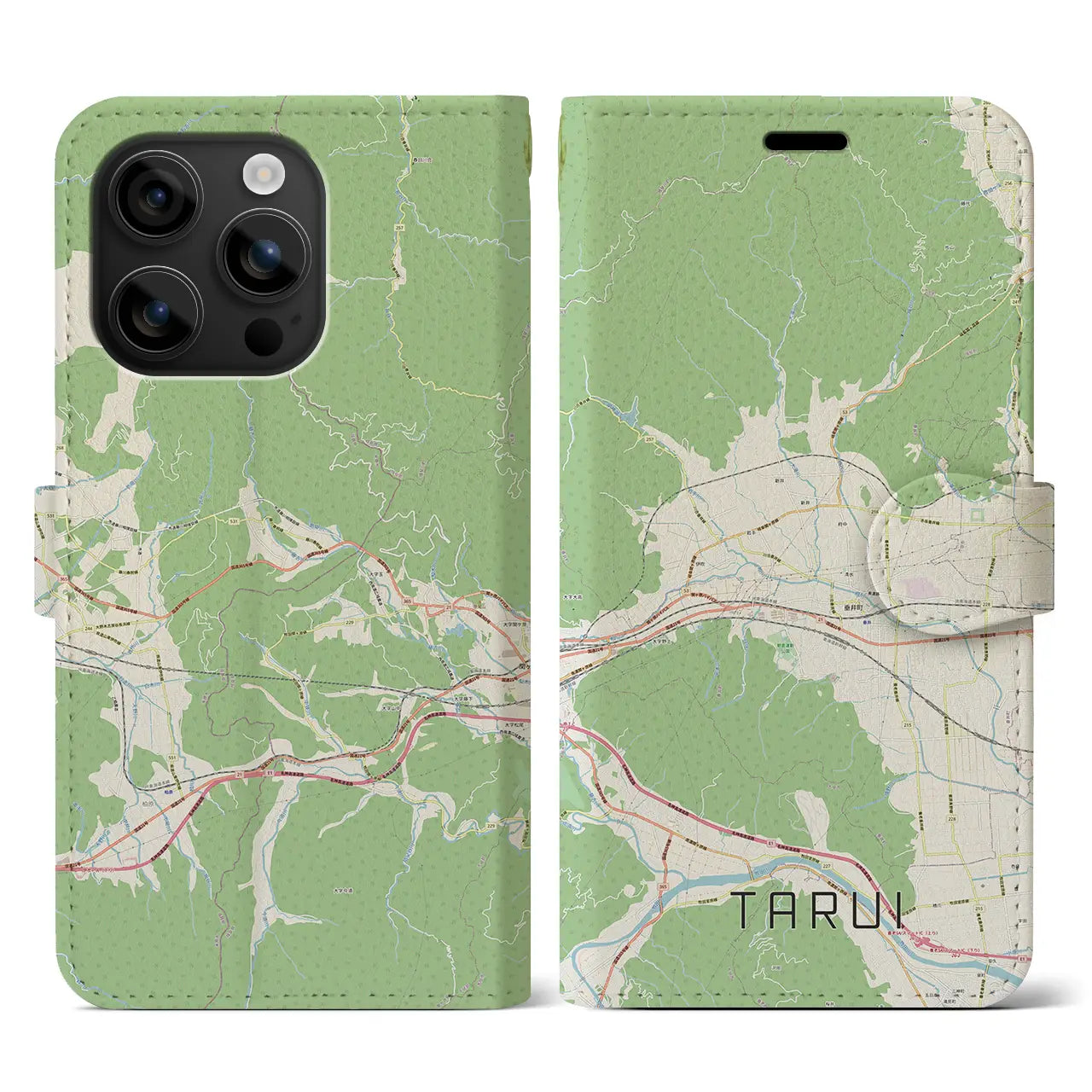 【垂井(岐阜県)】地図柄iPhoneケース(手帳タイプ)