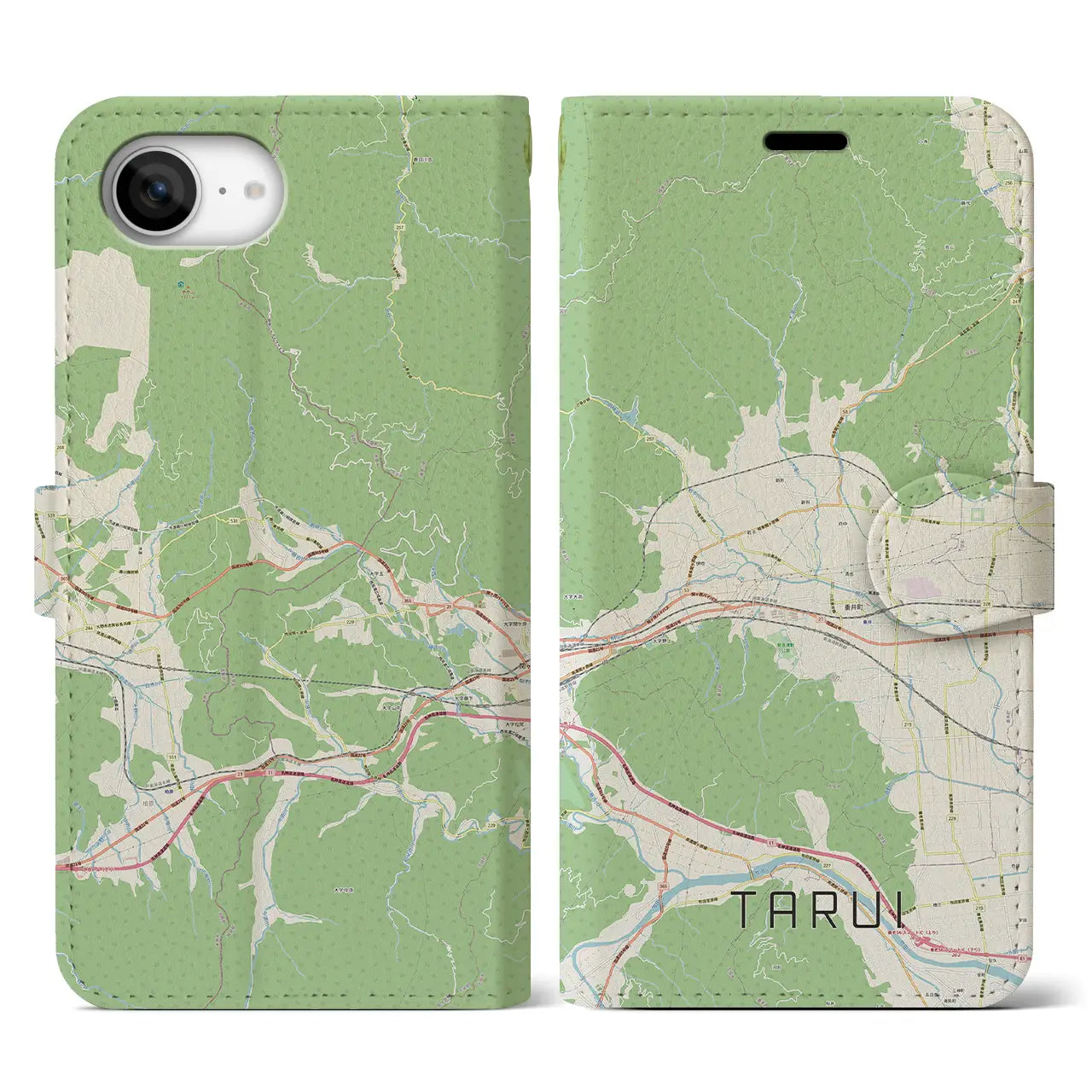 【垂井(岐阜県)】地図柄iPhoneケース(手帳タイプ)