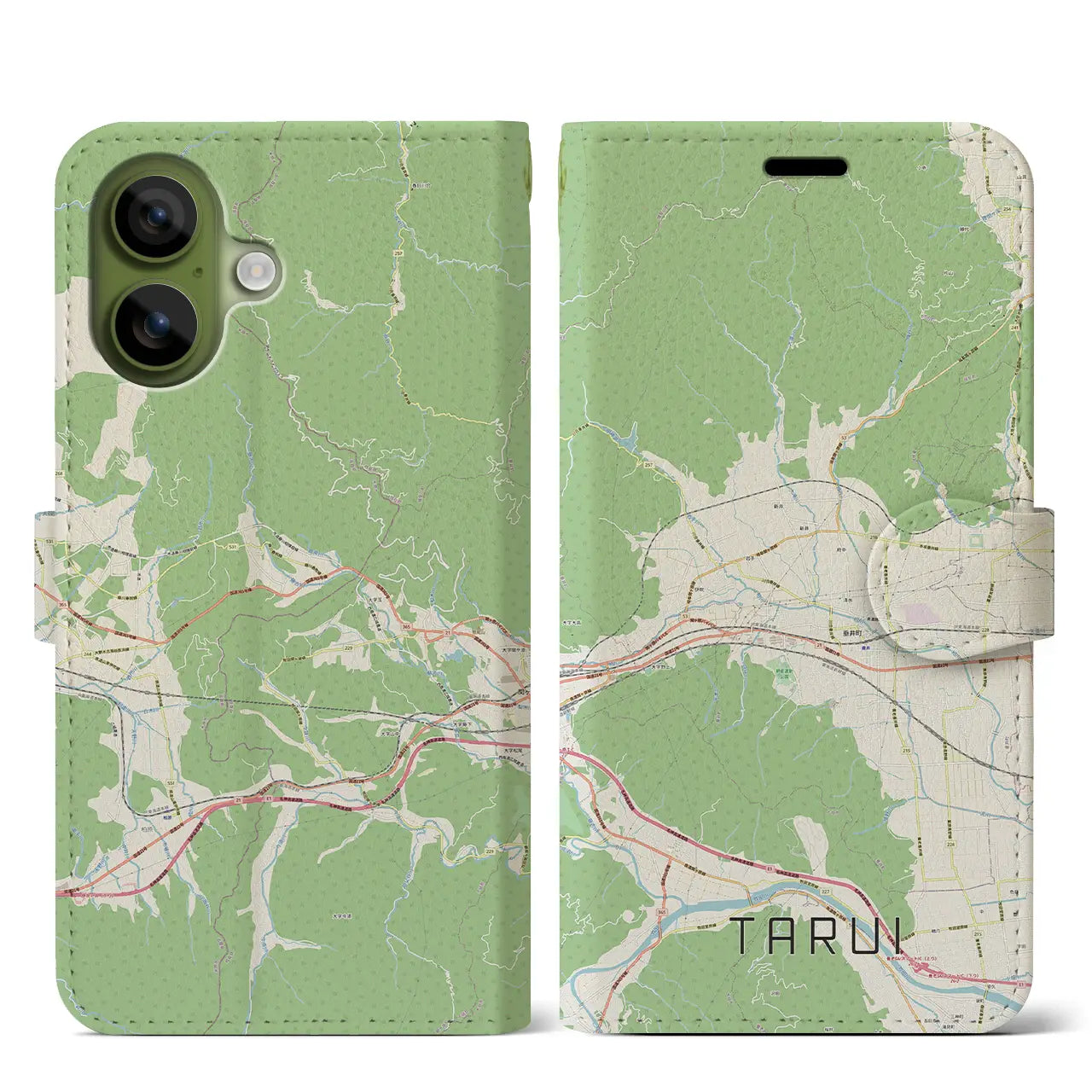 【垂井(岐阜県)】地図柄iPhoneケース(手帳タイプ)