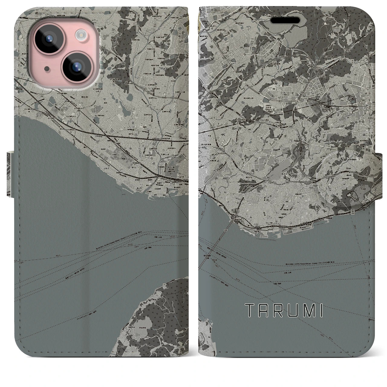 【垂水(兵庫県)】地図柄iPhoneケース(手帳タイプ)