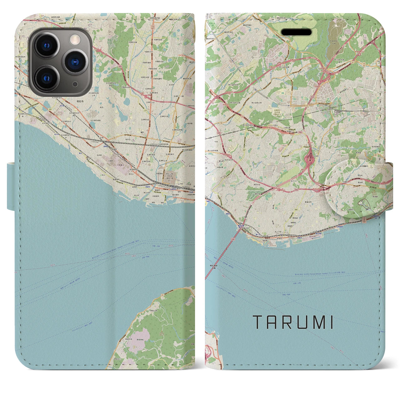 【垂水(兵庫県)】地図柄iPhoneケース(手帳タイプ)