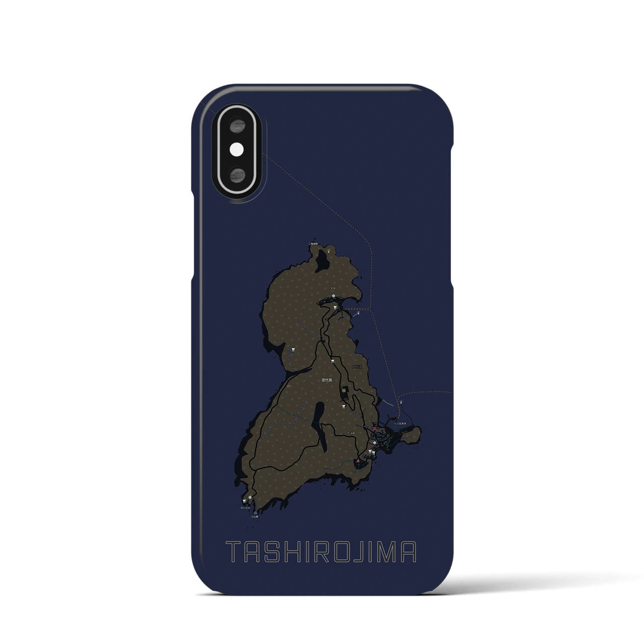 【田代島(宮城県)】地図柄iPhoneケース(バックカバータイプ)