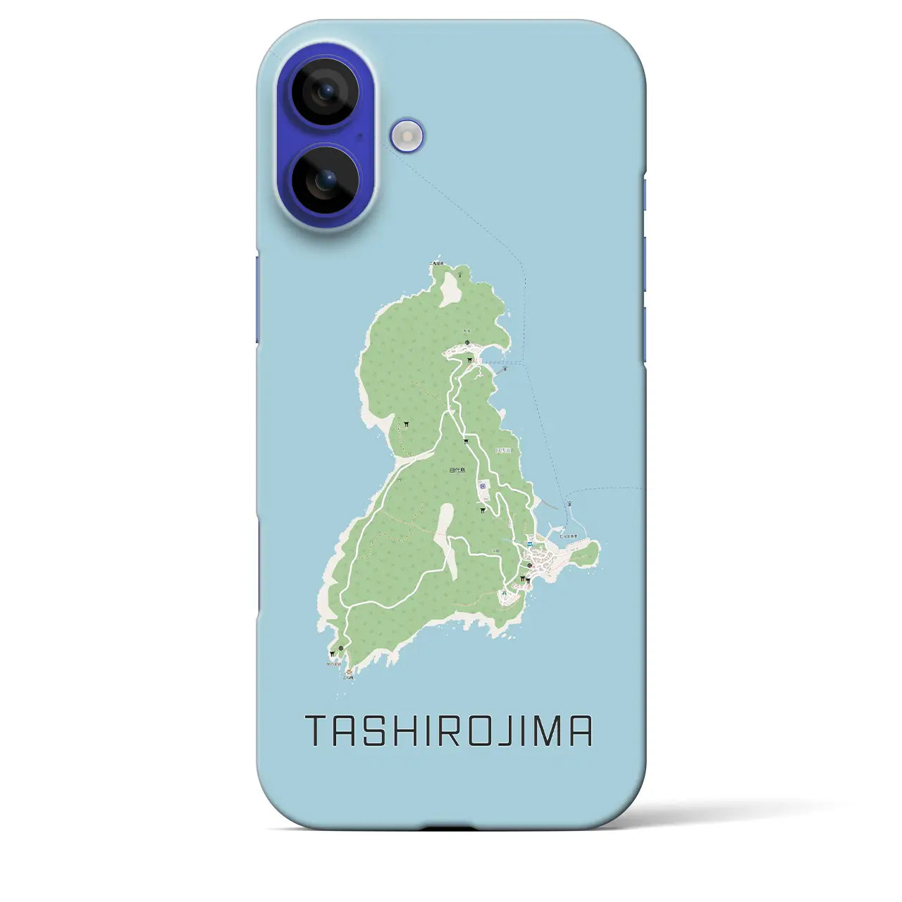 【田代島(宮城県)】地図柄iPhoneケース(バックカバータイプ)ナチュラル・iPhone 16 Pro Max 用
