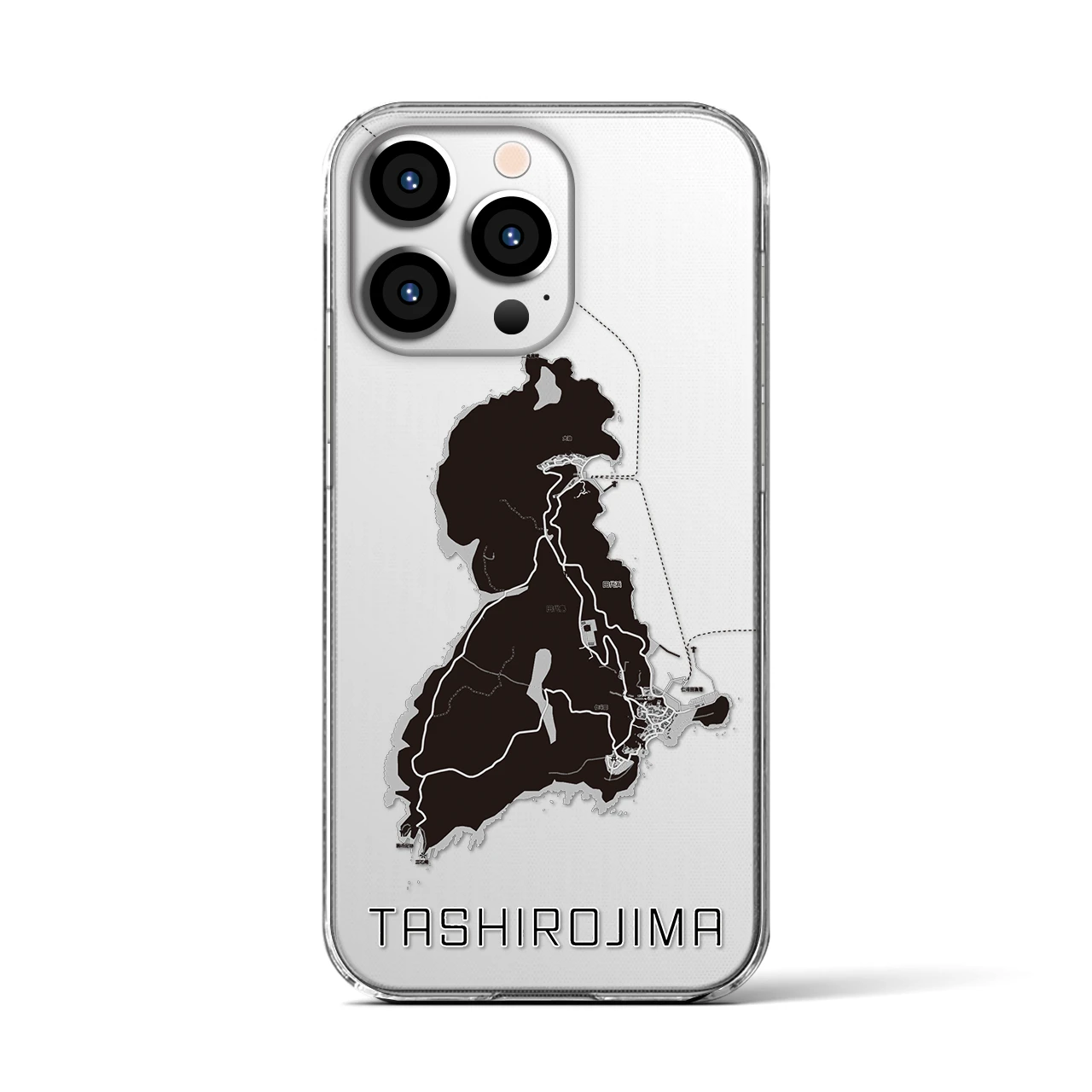 【田代島(宮城県)】地図柄iPhoneケース(クリアタイプ)